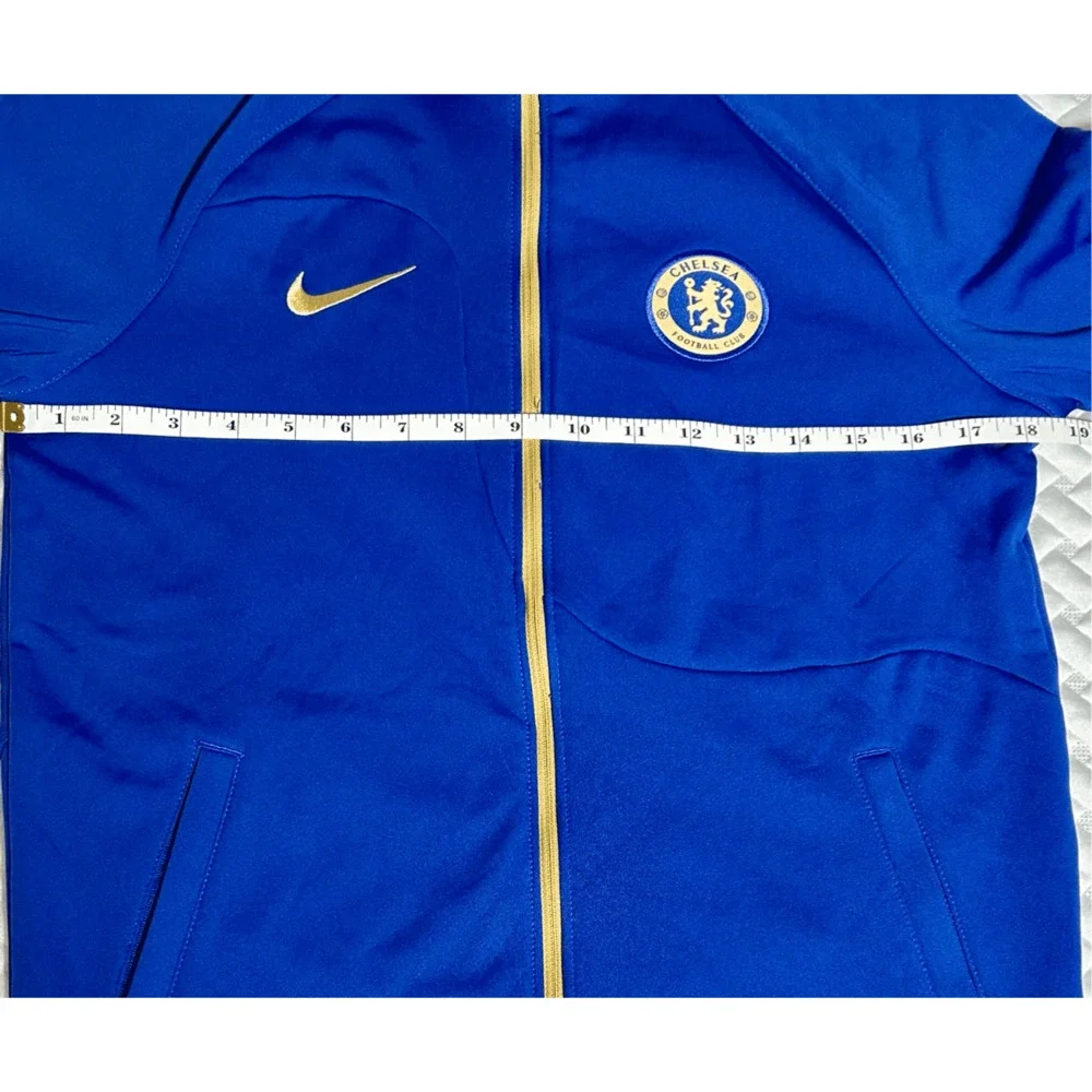 NWT Nike Boys Chelsea EPL Blue Full Zip Slim Fit Pitch Sideline Jacket Sz XL